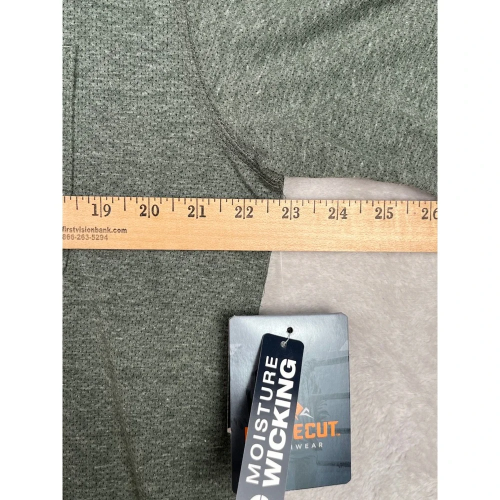 Ridgecut Toughwear Mens Active Henley Shirt Green Large Olive Work SMK22-9231